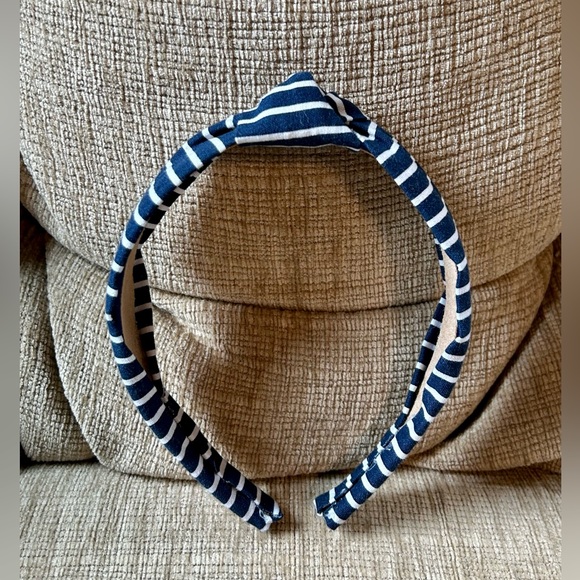 NWOT Navy Blue & White Striped Top Knot Headband - Picture 4 of 4